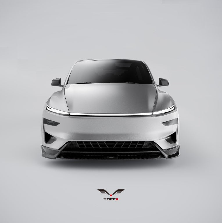 Tesla Model Y Juniper 2026-ON with Aftermarket Parts - Loong Flames Pro Front Lip PP Polypropylene from Yofer.co