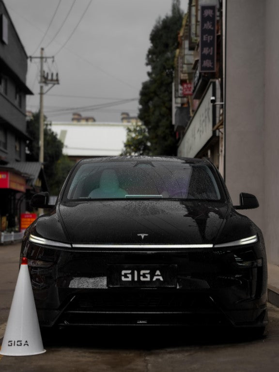Tesla Model Y Juniper 2026-ON with Aftermarket Parts - Loong Flames Pro Front Lip PP Polypropylene from Yofer.co