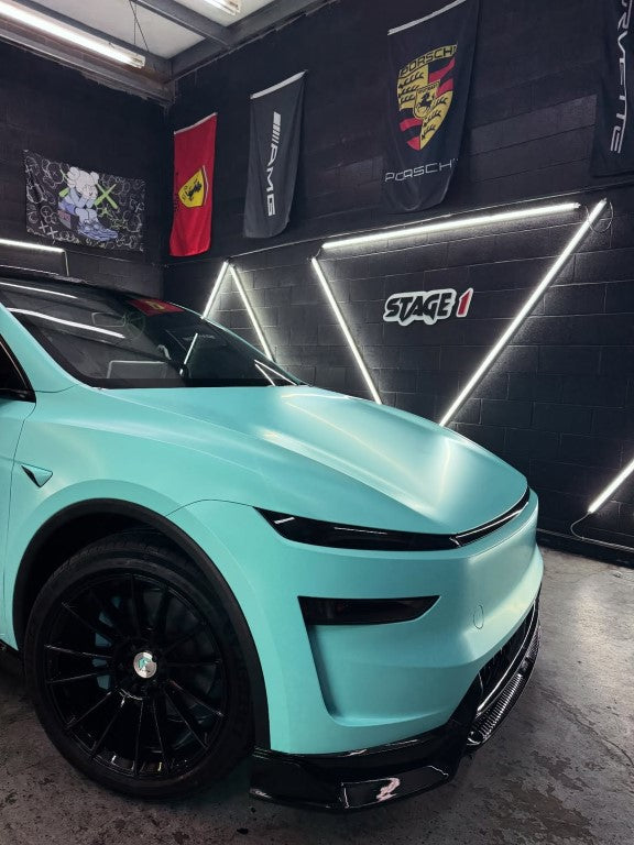 Tesla Model Y Juniper 2026-ON with Aftermarket Parts - Loong Flames Pro Front Lip PP Polypropylene from Yofer.co
