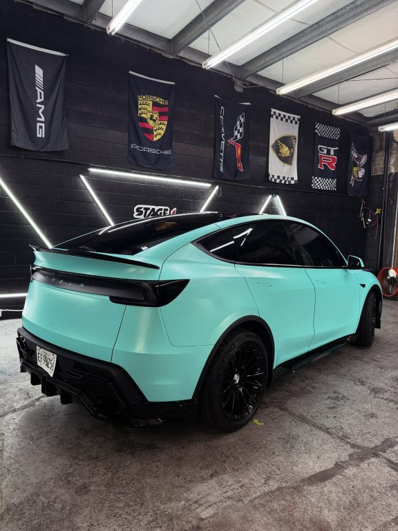 Tesla Model Y Juniper 2026-ON with Aftermarket Parts - Loong Flames Rear Diffuser PP Polypropylene from Yofer.co