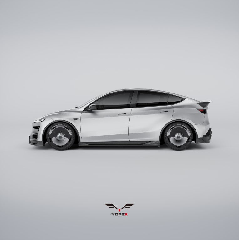 Tesla Model Y Juniper 2026-ON with Aftermarket Parts - Loong Flames Side Skirts PP Polypropylene from Yofer.co