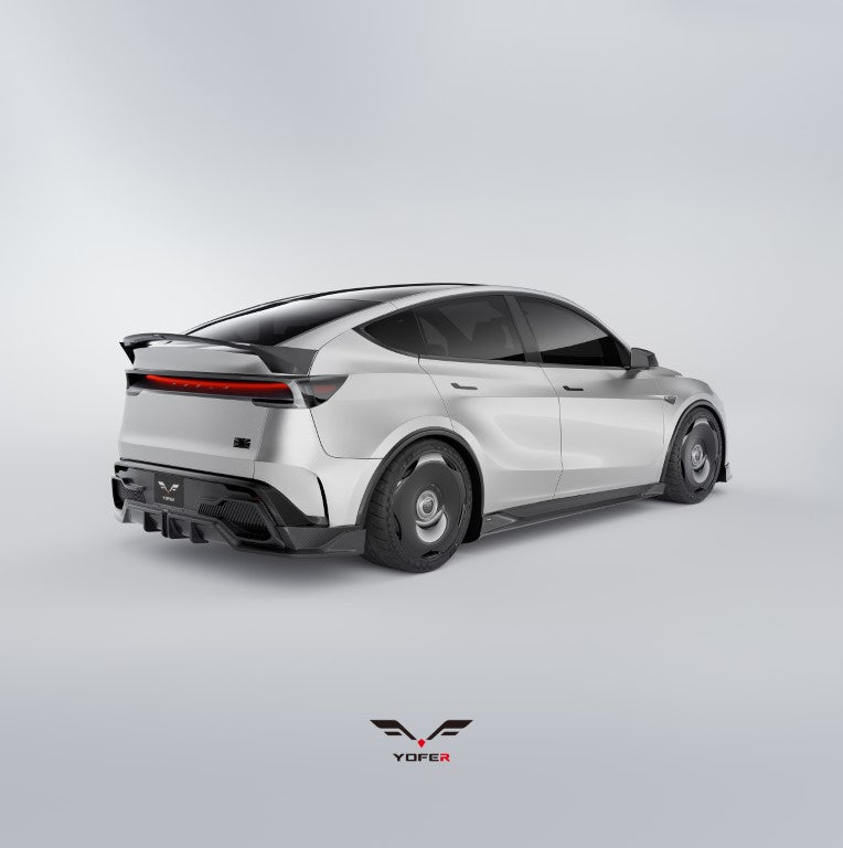 Tesla Model Y Juniper 2026-ON with Aftermarket Parts - Loong Flames Side Skirts PP Polypropylene from Yofer.co