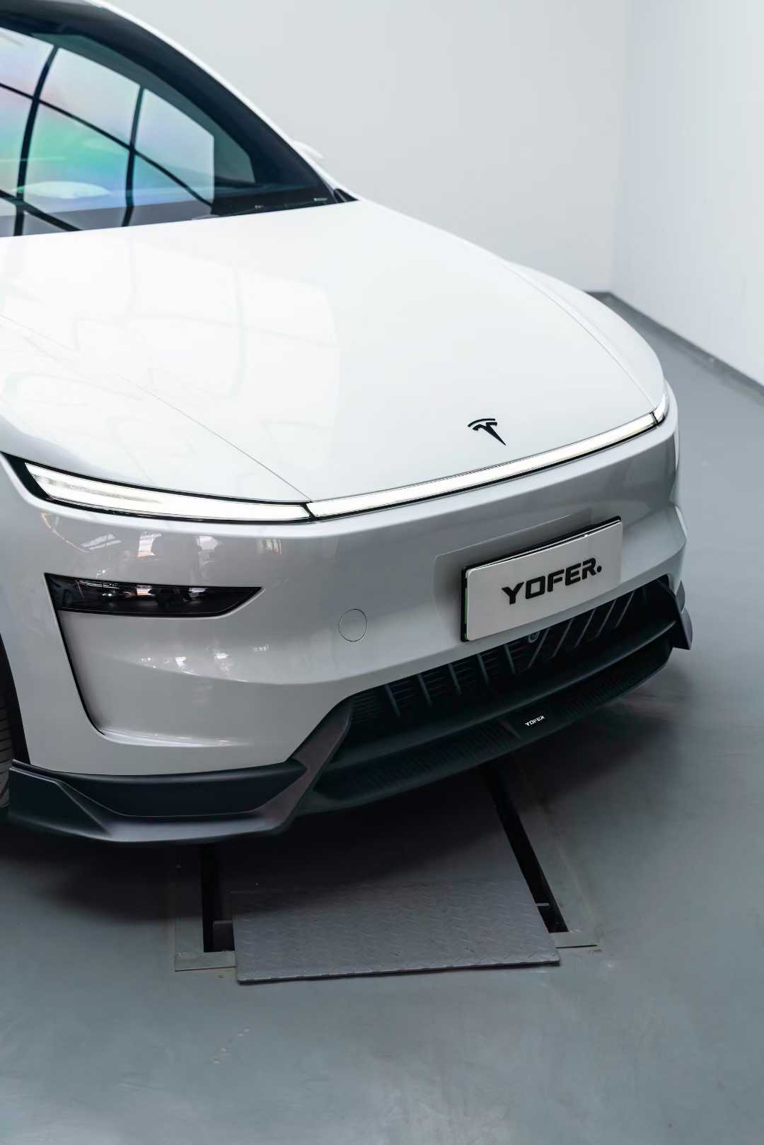 Tesla Model Y Juniper 2026-ON with Aftermarket Parts - Loong Flames Pro Front Lip PP Polypropylene from Yofer.co