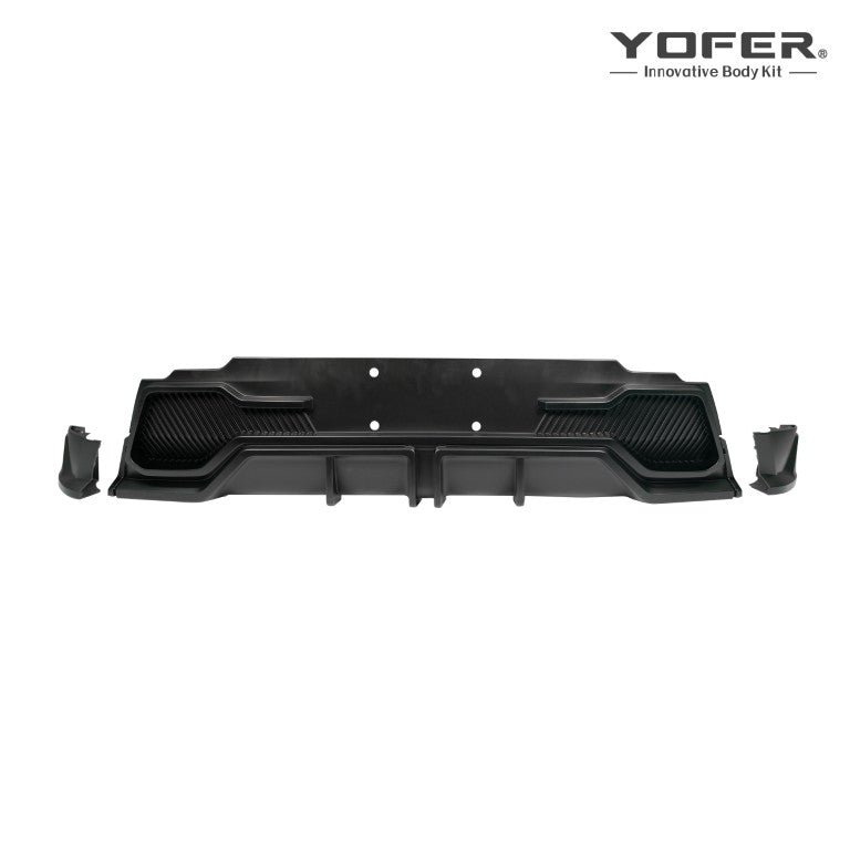 Tesla Model Y Juniper 2026-ON with Aftermarket Parts - Loong Flames Rear Diffuser PP Polypropylene from Yofer.co