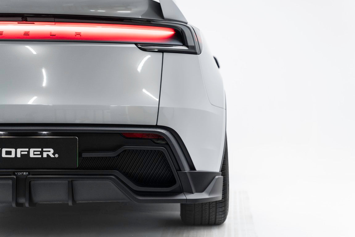 Tesla Model Y Juniper 2026-ON with Aftermarket Parts - Loong Flames Rear Diffuser PP Polypropylene from Yofer.co