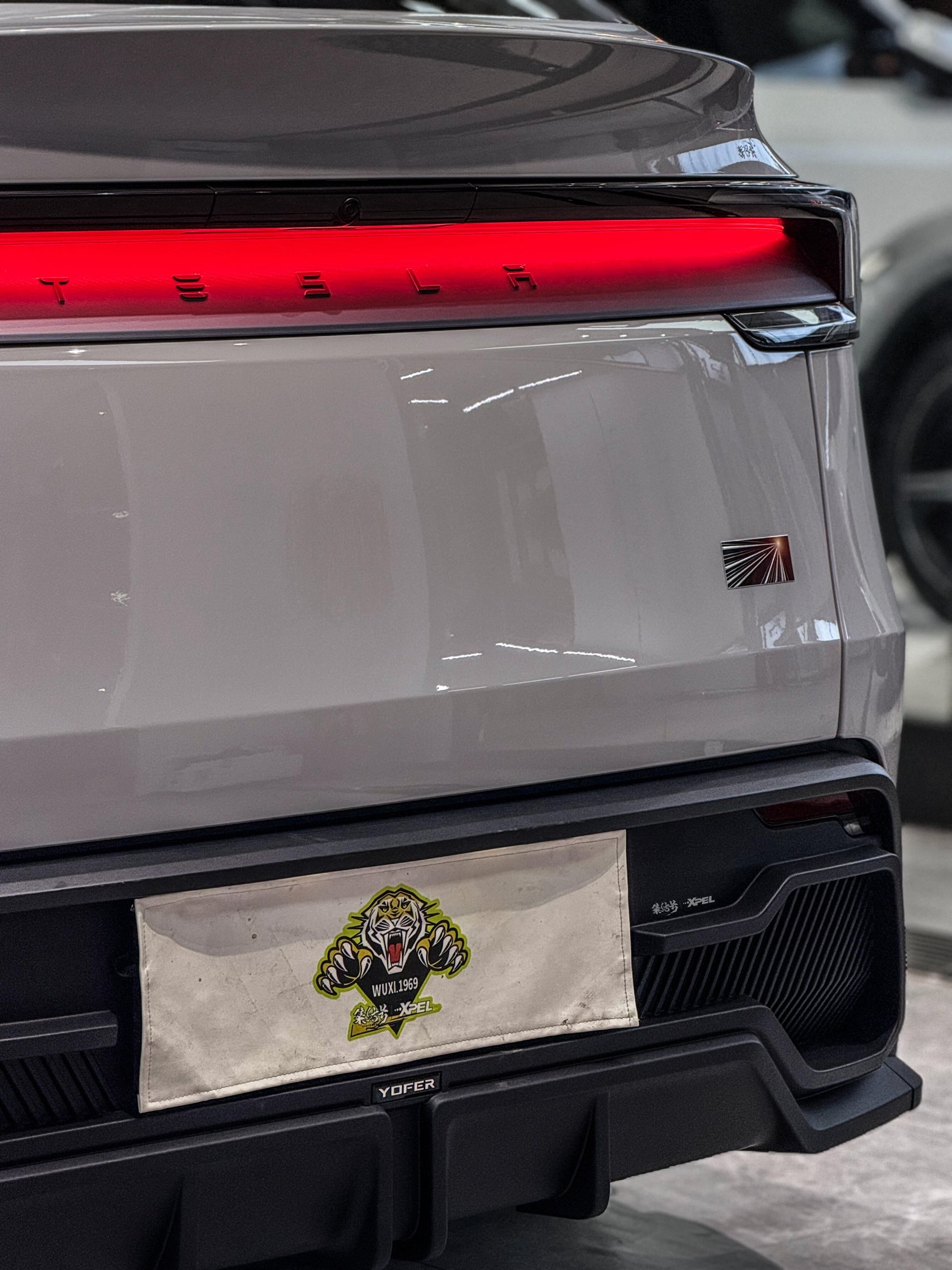 Tesla Model Y Juniper 2026-ON with Aftermarket Parts - Loong Flames Rear Diffuser PP Polypropylene from Yofer.co