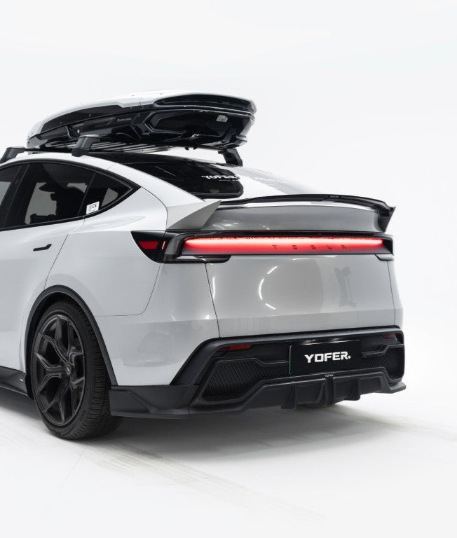 Tesla Model Y Juniper 2026-ON with Aftermarket Parts - Loong Flames Rear Diffuser PP Polypropylene from Yofer.co
