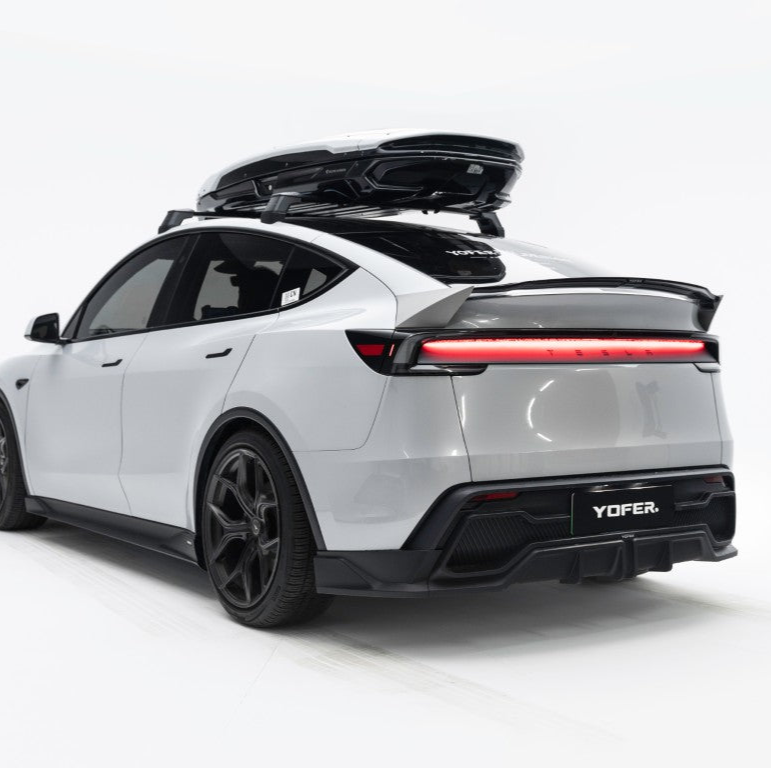 Tesla Model Y Juniper 2026-ON with Aftermarket Parts - Loong Flames Rear Diffuser PP Polypropylene from Yofer.co