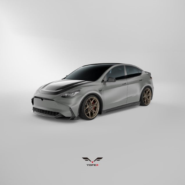 Tesla Model Y / Performance 2021-ON with Aftermarket Parts - Loong Flames Max Front Bumper PP from Yofer.co