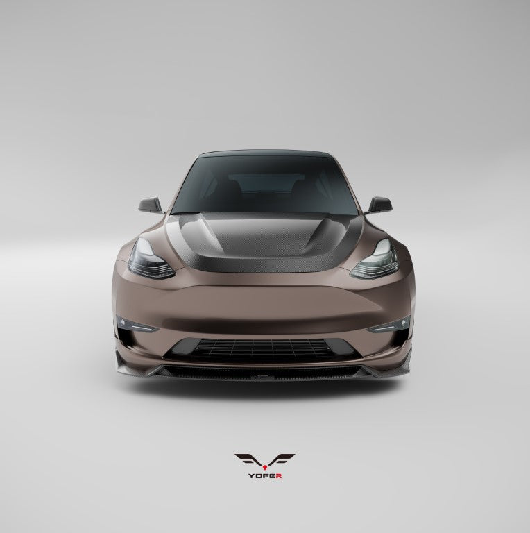 Tesla Model Y / Performance 2021 2022 2023 2024 with Aftermarket Parts - Loong Flames Pro Style Front Lip PP from Yofer.co