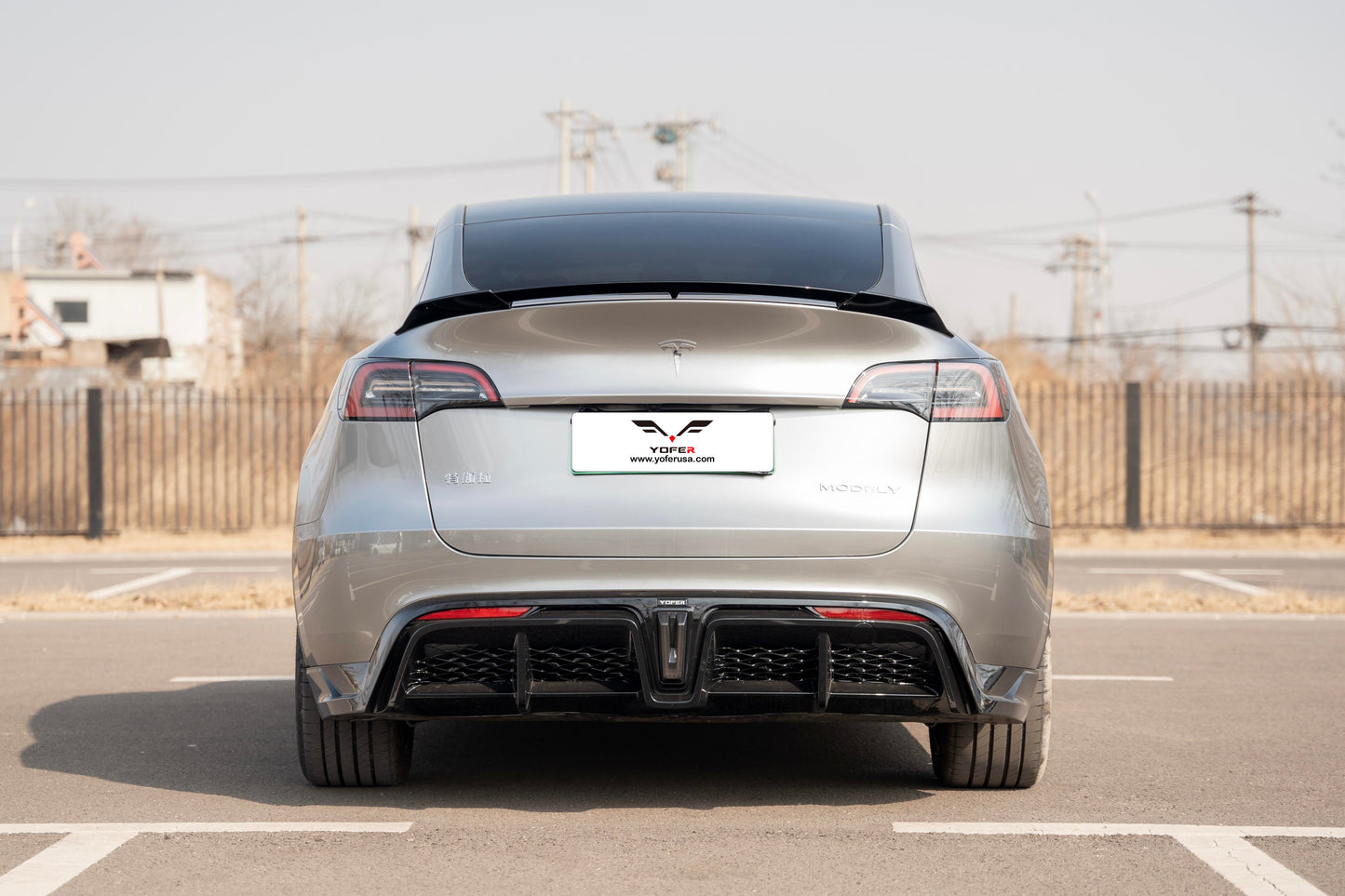 Tesla Model Y / Performance 2021 2022 2023 2024 with Aftermarket Parts - V2 Rear Lip Spoiler PP from Yofer.co