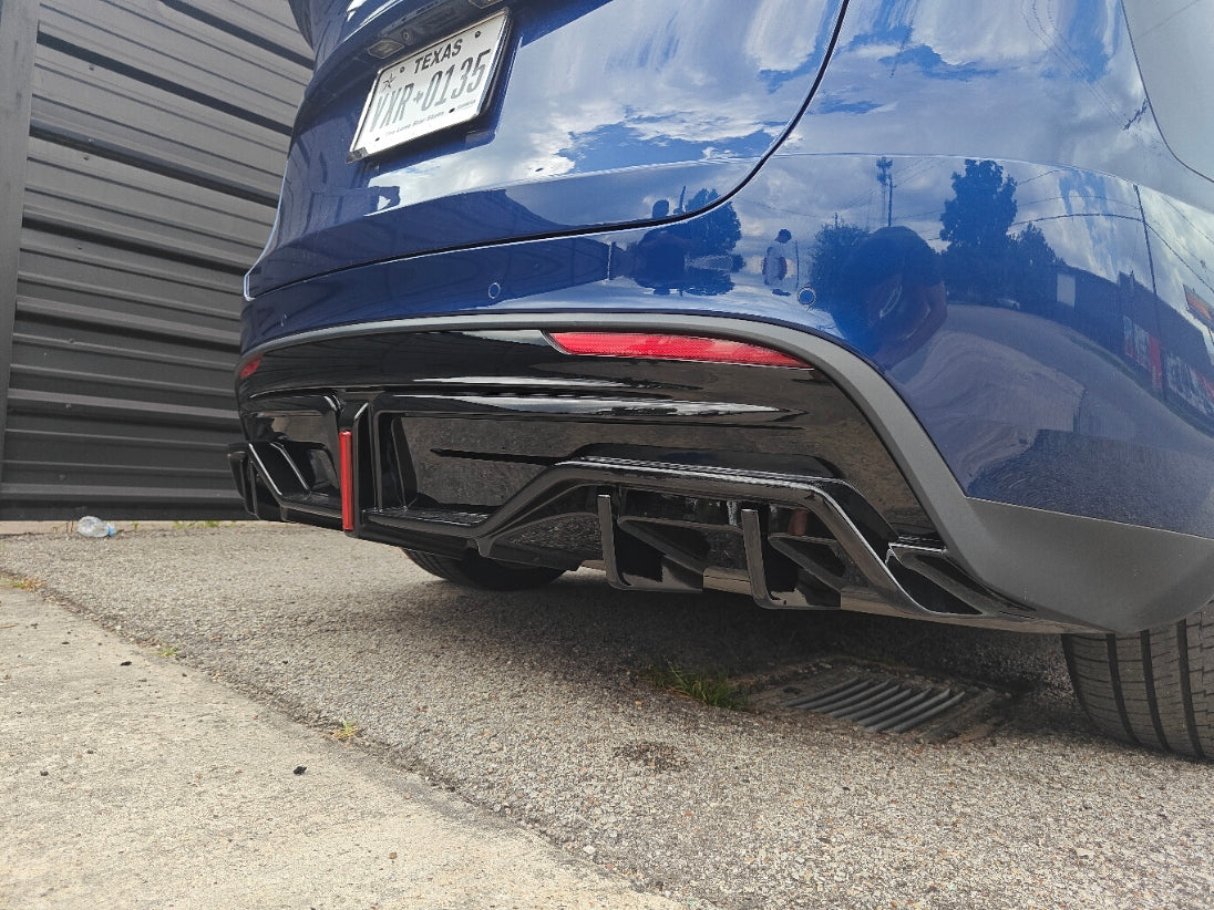 Tesla Model Y / Performance 2021 2022 2023 2024 with Aftermarket Parts - V2 Rear Diffuser PP from Yofer.co