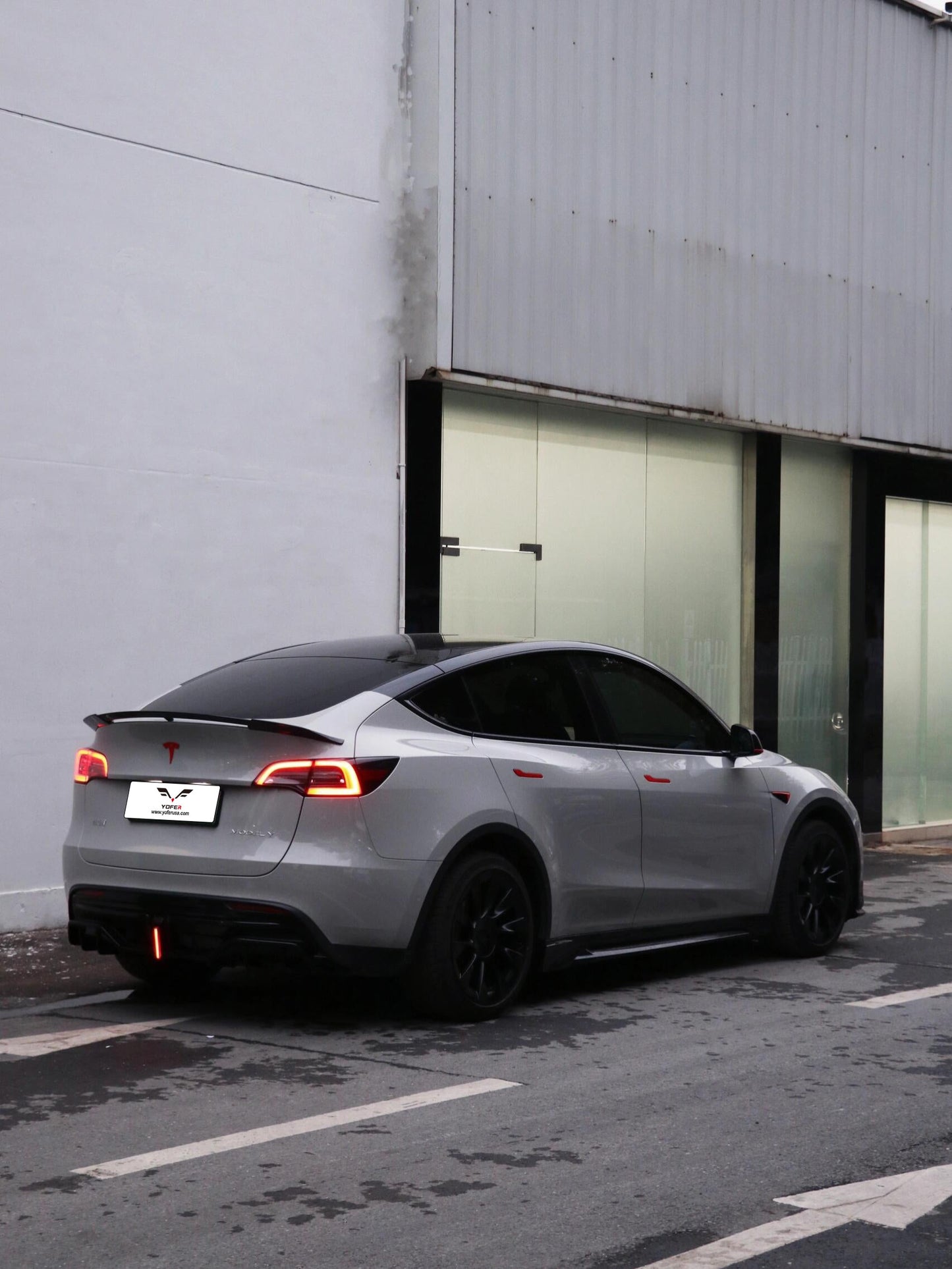 Tesla Model Y / Performance 2021 2022 2023 2024 with Aftermarket Parts - V2 Rear Lip Spoiler PP from Yofer.co