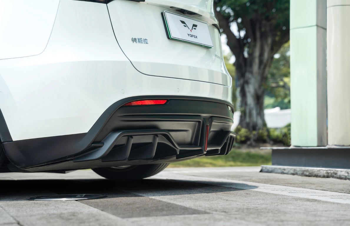 Tesla Model Y / Performance 2021 2022 2023 2024 with Aftermarket Parts - V2 Rear Diffuser PP from Yofer.co