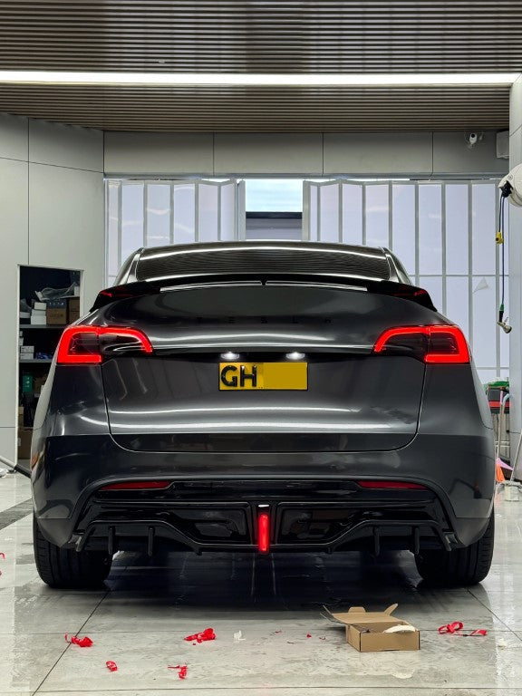 Tesla Model Y / Performance 2021 2022 2023 2024 with Aftermarket Parts - V2 Rear Diffuser PP from Yofer.co