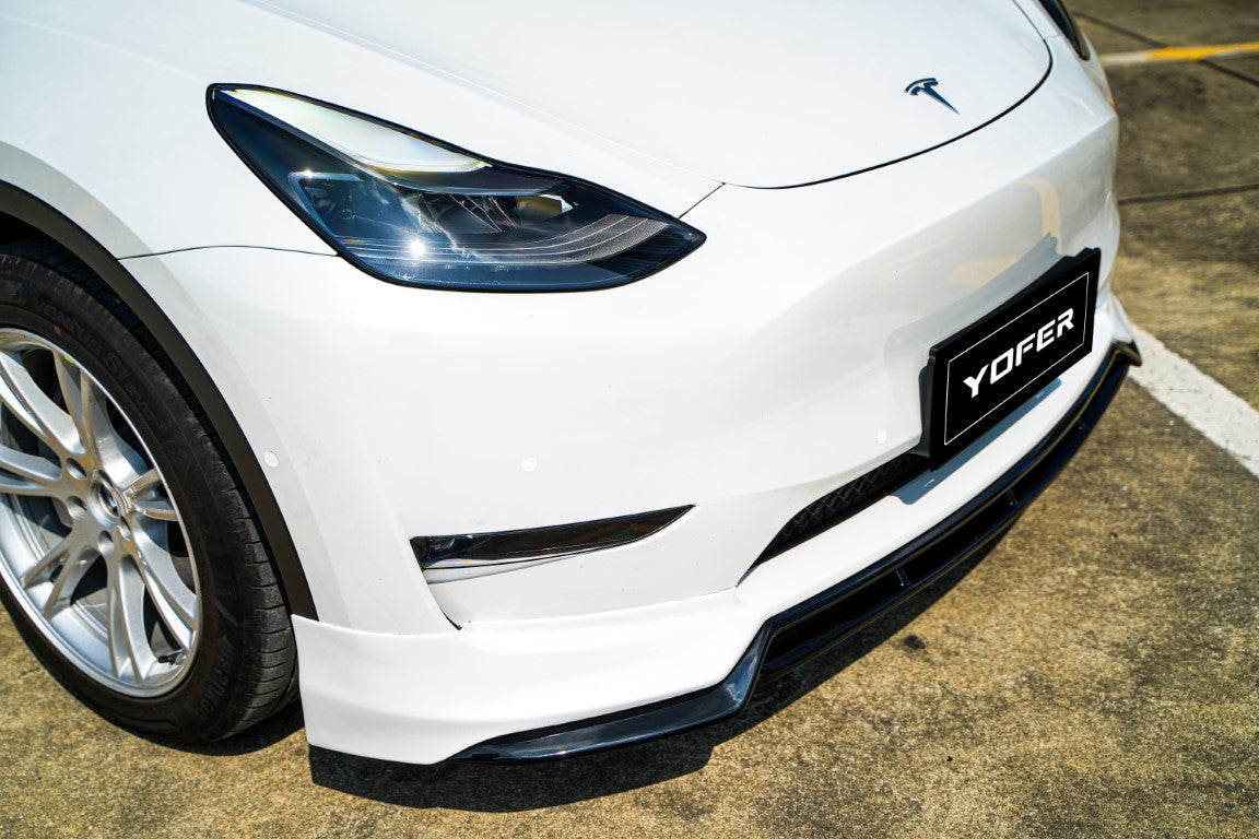 Tesla Model Y / Performance 2021 2022 2023 2024 with Aftermarket Parts - V2 Front Lip PP from Yofer.co