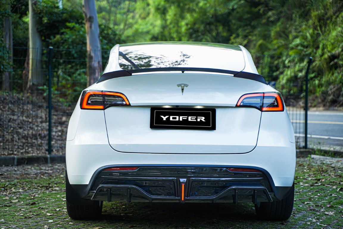 Tesla Model Y / Performance 2021 2022 2023 2024 with Aftermarket Parts - V2 Rear Diffuser PP from Yofer.co