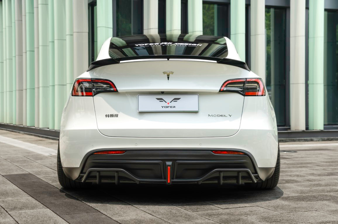 Tesla Model Y / Performance 2021 2022 2023 2024 with Aftermarket Parts - V2 Rear Lip Spoiler PP from Yofer.co