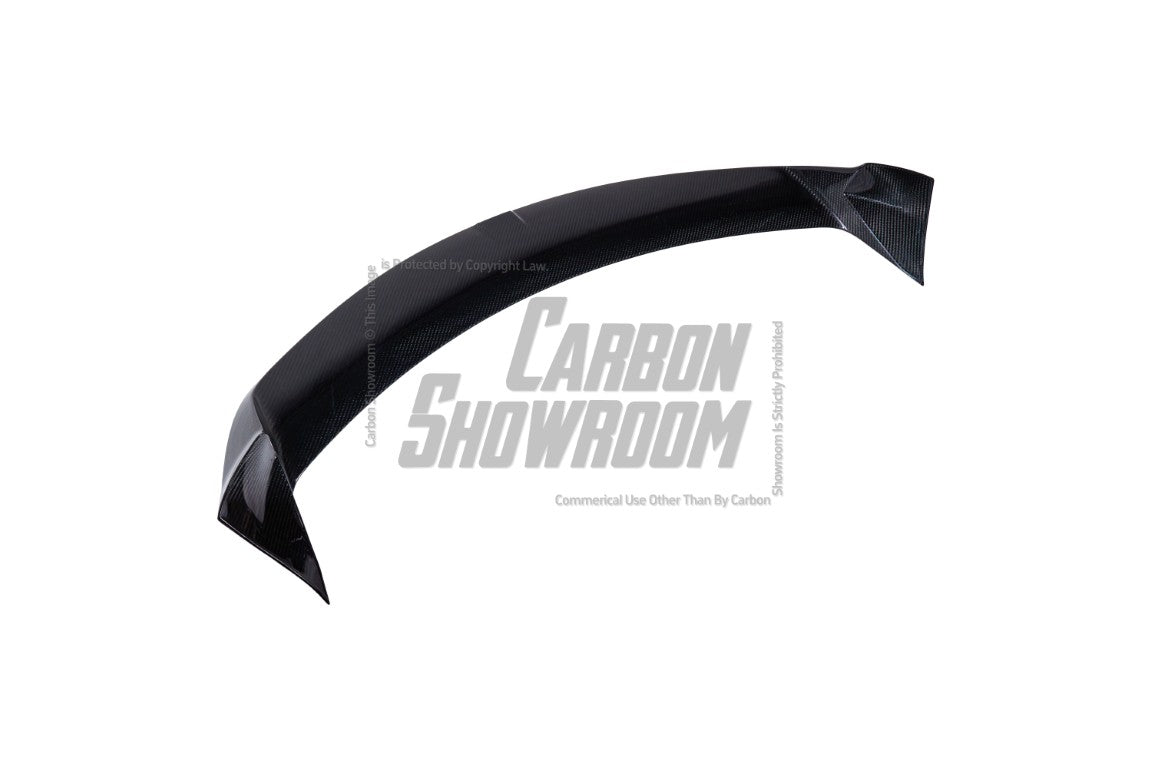 Tesla Model Y / Performance 2021 2022 2023 2024 with Aftermarket Parts - Loong Flames Style Rear Spoiler Wing Carbon Fiber from Yofer.co
