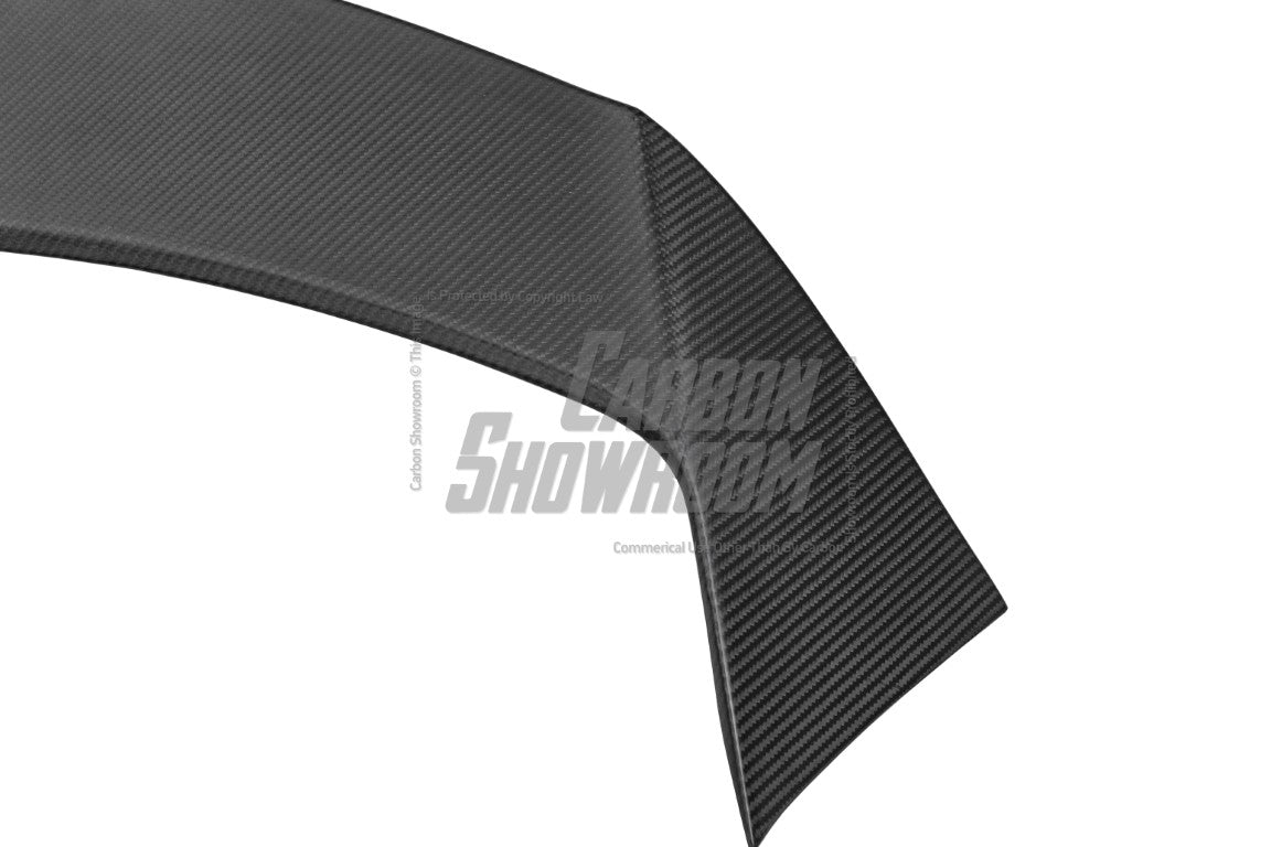 Tesla Model Y / Performance 2021 2022 2023 2024 with Aftermarket Parts - Loong Flames Style Rear Spoiler Wing Carbon Fiber from Yofer.co