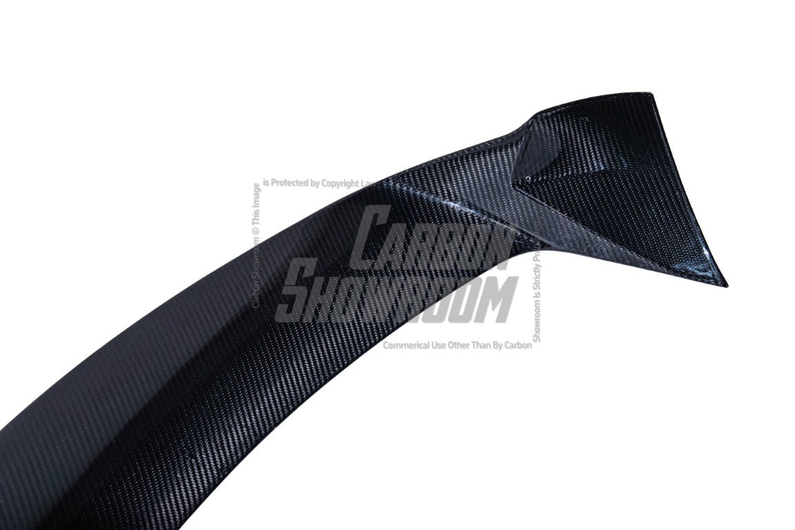 Tesla Model Y / Performance 2021 2022 2023 2024 with Aftermarket Parts - Loong Flames Style Rear Spoiler Wing Carbon Fiber from Yofer.co