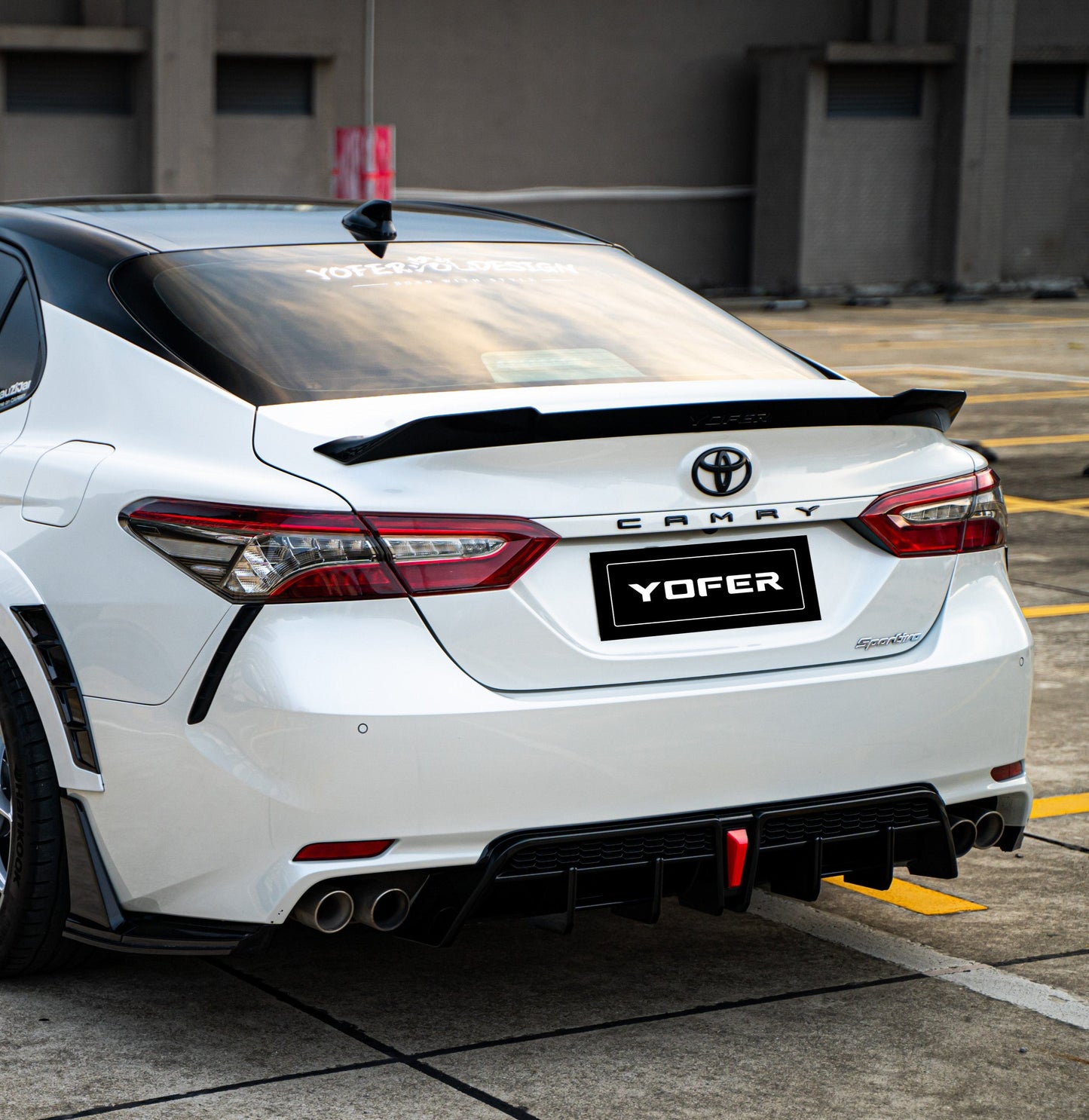 Toyota Camry 8th Gen XV70 TRD SE XSE LE XLE 2018-2024 with Aftermarket Parts - V1 Style Rear Spoiler ABS from Yofer.co