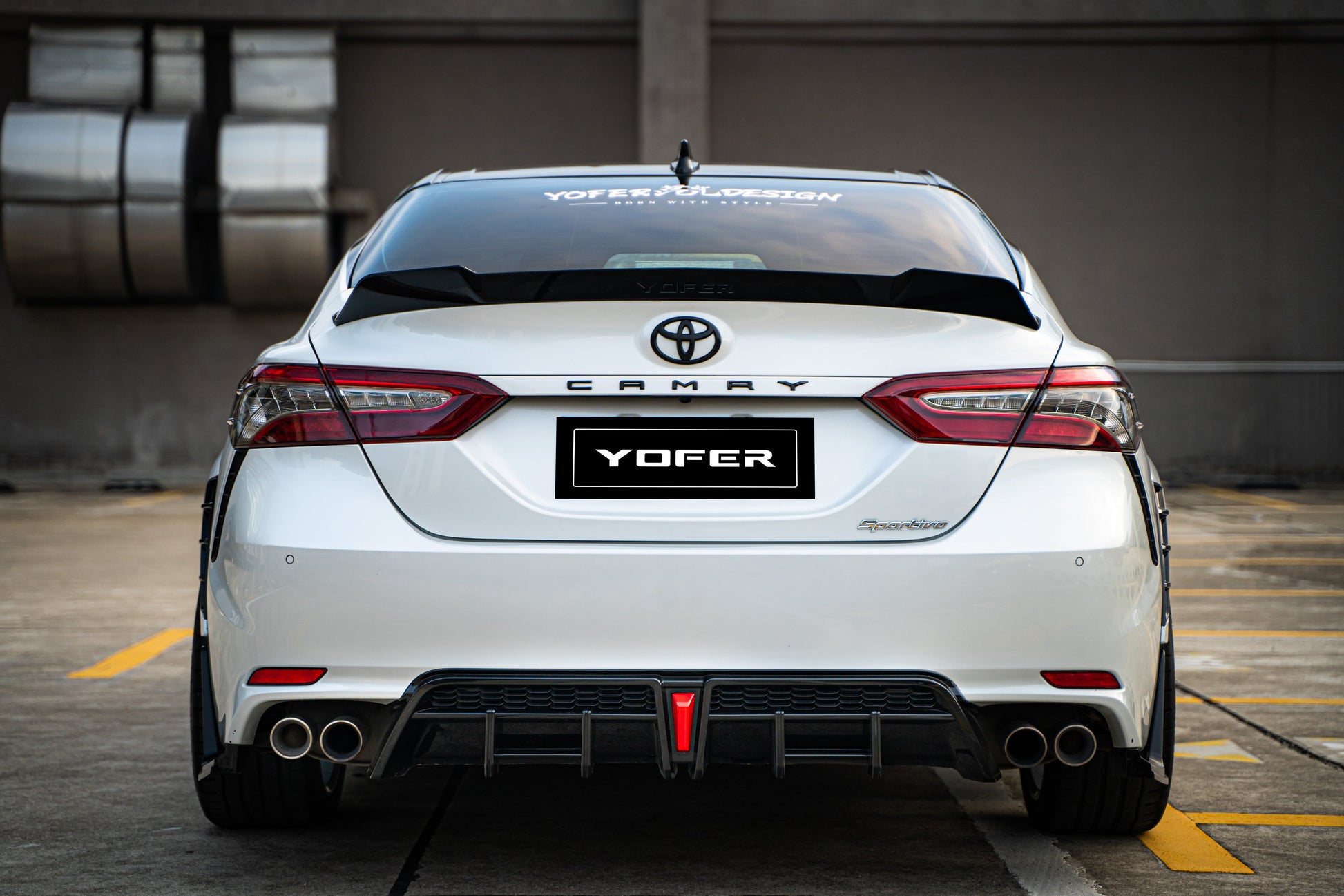 Toyota Camry 8th Gen XV70 SE XSE 2018-2024 with Aftermarket Parts - V1 Style Diffuser & Canards PP from Yofer.co