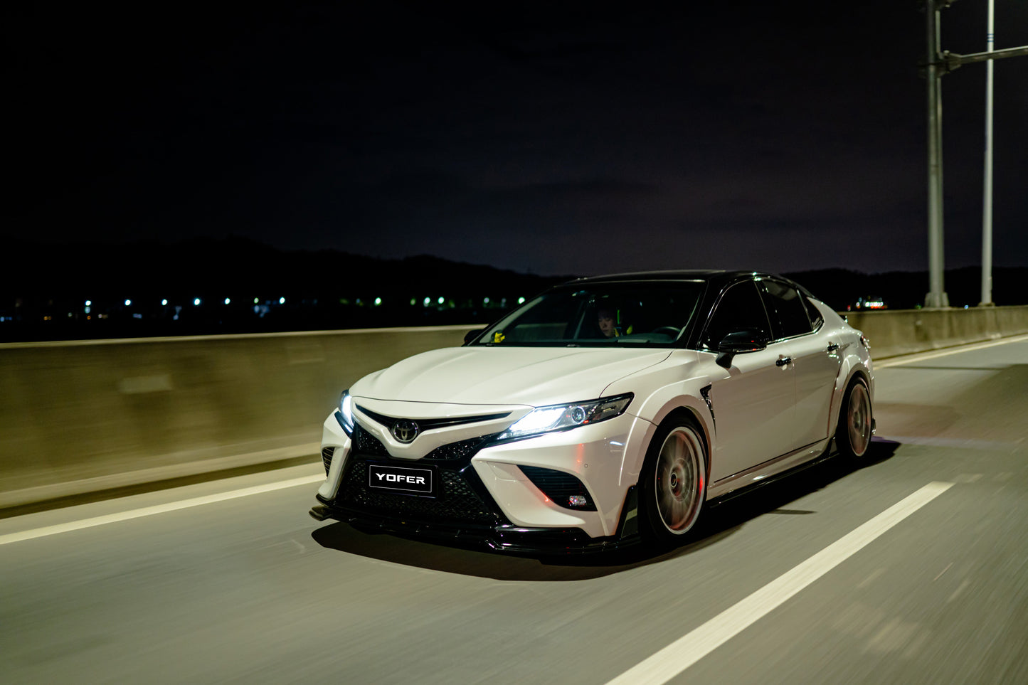 Toyota Camry 8th Gen XV70 SE XSE 2018-2020 with Aftermarket Parts - V1 Style Front Lip Splitter PP from Yofer.co