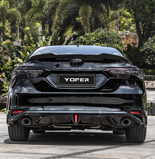 Toyota Camry 8th Gen XV70 LE XLE 2018-2024 with Aftermarket Parts - Rear Diffuser & Canards PP from Yofer.co