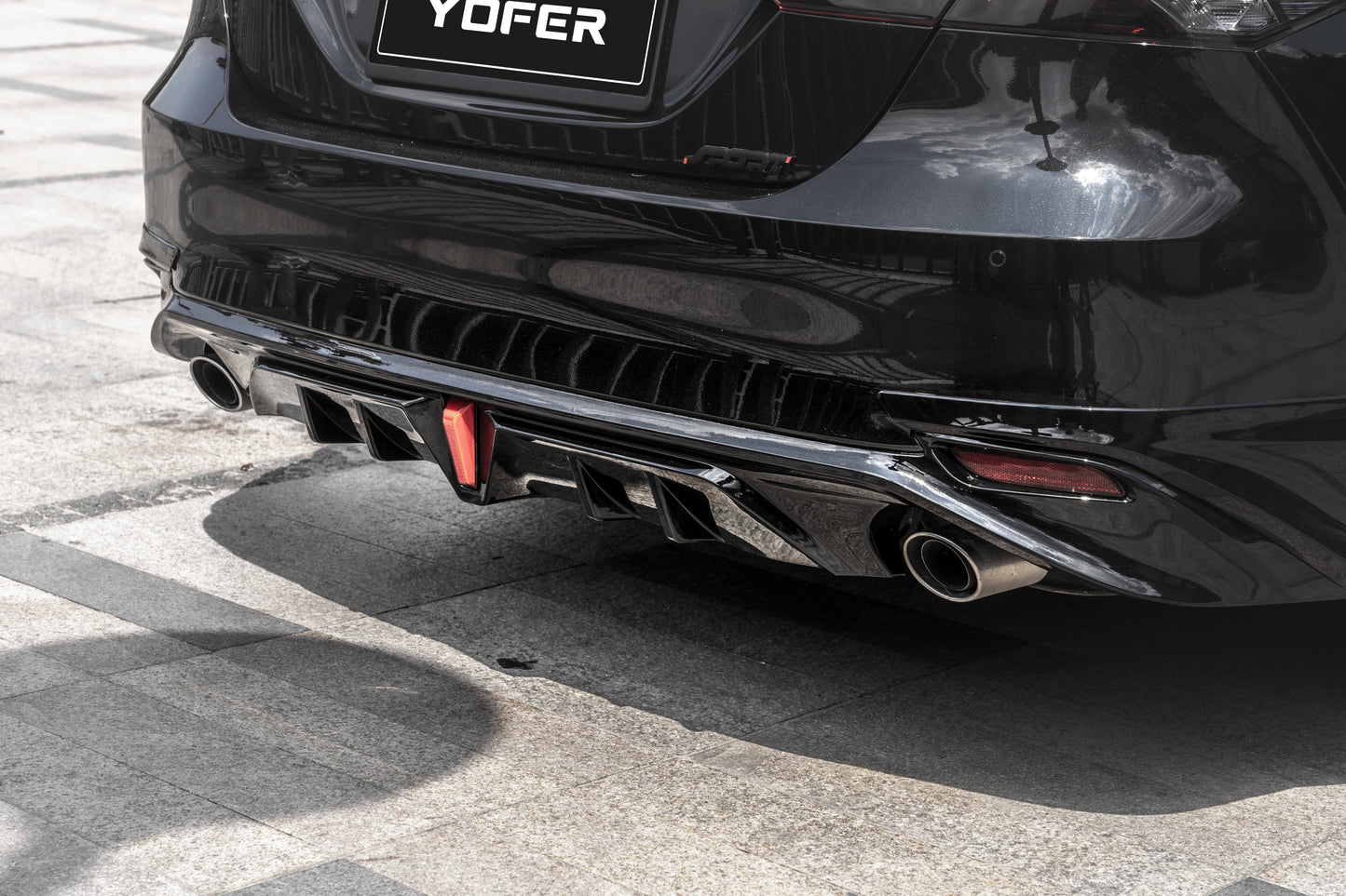 Toyota Camry 8th Gen XV70 LE XLE 2018-2024 with Aftermarket Parts - Rear Diffuser & Canards PP from Yofer.co