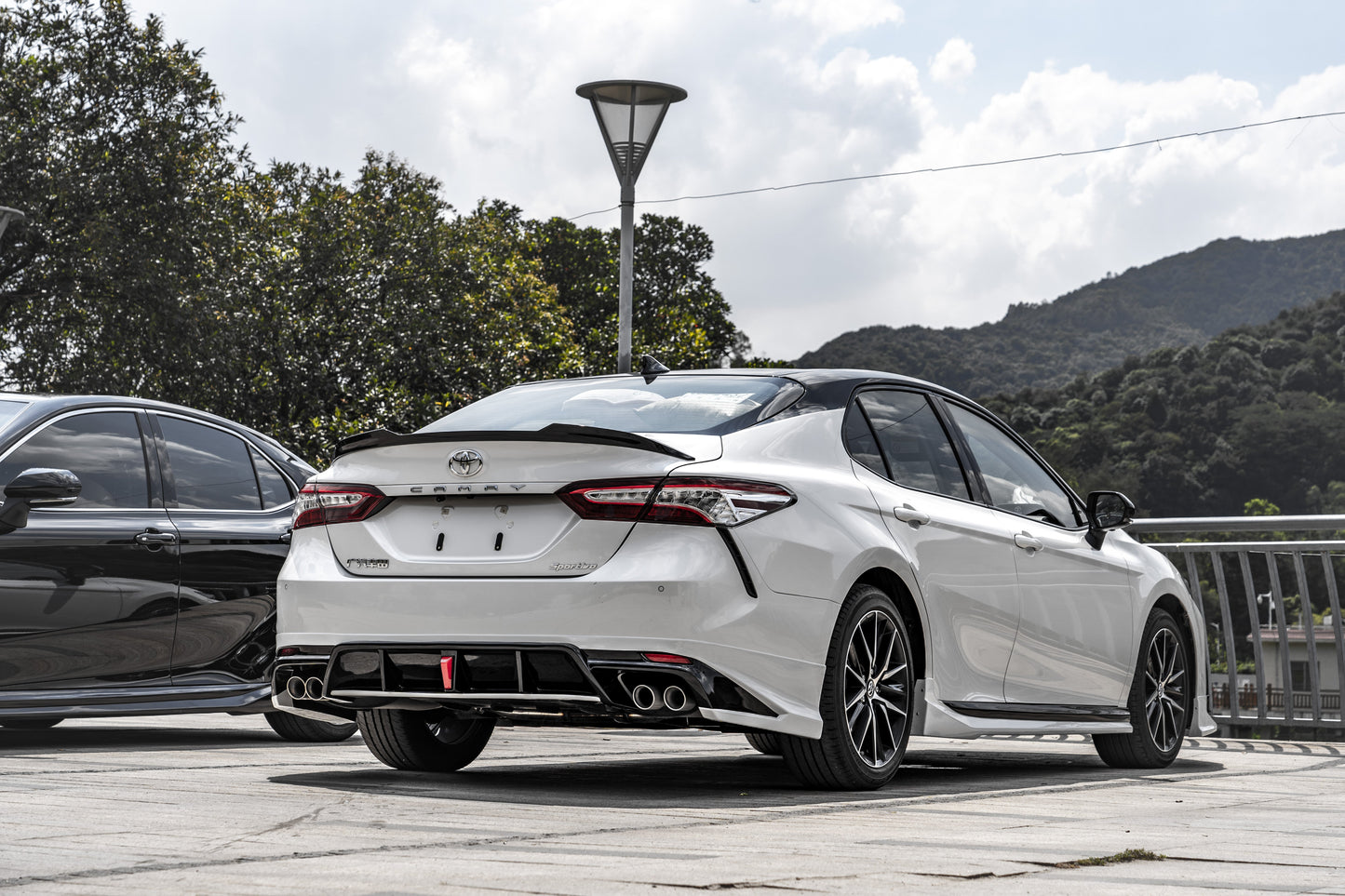 Toyota Camry 8th Gen XV70 TRD SE XSE LE XLE 2018-2024 with Aftermarket Parts - V2 Style Rear Spoiler ABS from Yofer.co