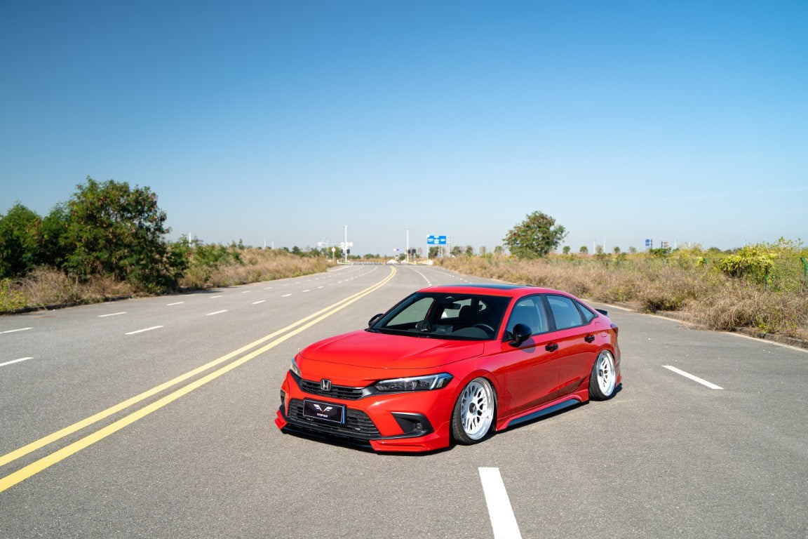 Honda Civic 11th Gen FE1 FE2 FE4 2022 2023 2024 & Civic 11th Gen FL1 FL2 FL4 2022 2023 2024 with Aftermarket Parts - V2 Style Side Skirts PP from Yofer.co