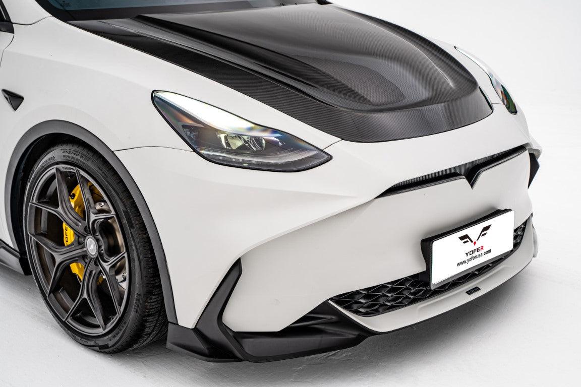 Tesla Model Y / Performance 2021-ON with Aftermarket Parts - Loong Flames Max Front Bumper PP from Yofer.co